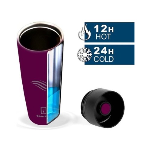 Термокружка Tavialo матовий бордовий колір + 2 ущільнювальних кільця 460 мл (190460103)