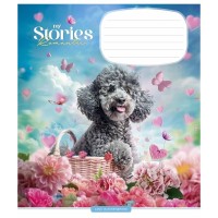 Зошит Школярик Romantic stories 12 аркушів клітинка (012-3464K)