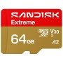 Карта пам'яті SanDisk 64GB microSDXC C10 UHS-I U3 A2 V30 R170/W80MB/s Extreme GO (SDSQXGN-064G-GN6MN)