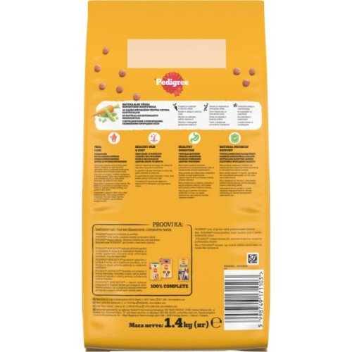 Сухий корм для собак Pedigree Mini Adult з яловичиною та овочами 1.4 кг (5998749171103)