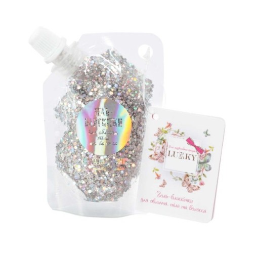 Дитяча косметика Lukky Гель-блискітки для тіла та обличчя Сріблясті 40 мл (T18944)