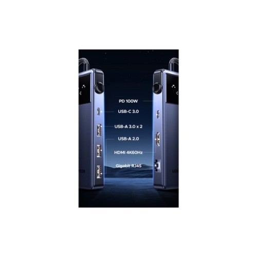 Концентратор Ugreen USB-C 7-in-1 3xUSB + 1xUSB-C + HDMI + RJ45 + PD 100W CM888 gray (45155)
