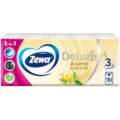 Серветки косметичні Zewa Deluxe perfume 3 шари 10 шт х 10 пачок (7322540061475)