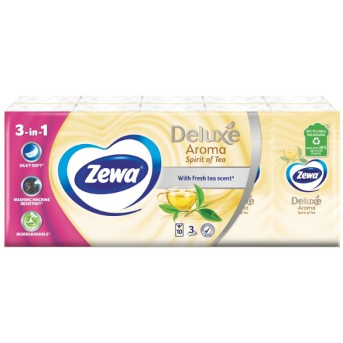 Серветки косметичні Zewa Deluxe perfume 3 шари 10 шт х 10 пачок (7322540061475)