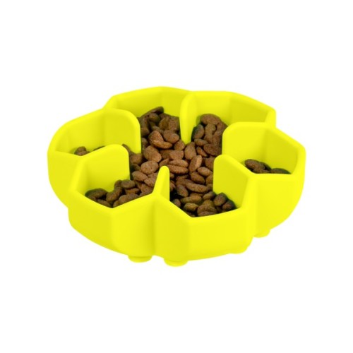 Універсальний посуд для тварин WAUDOG Silicone миска для повільного харчування 750 мл жовта (23548)