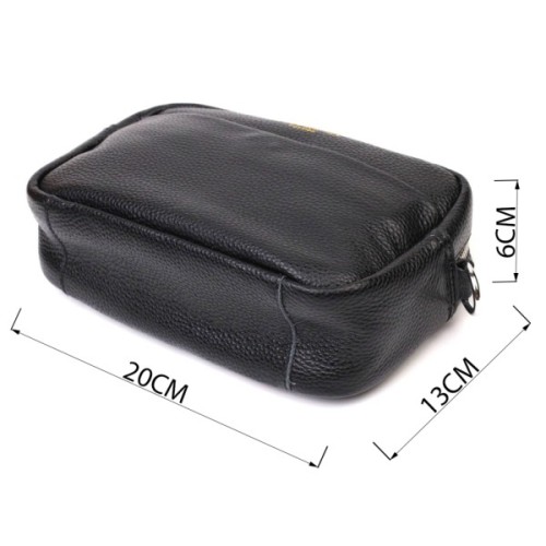 Сумка Vintage Жіноча на плече з натуральної шкіри Чорна (22123)