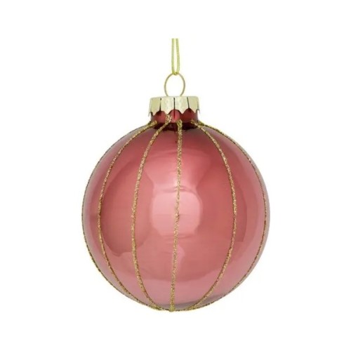 Ялинкова іграшка House Of Seasons Скляні кульки 3 шт D7 см Рожеві (8718861801606)