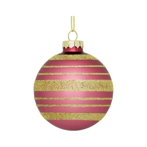 Ялинкова іграшка House Of Seasons Скляні кульки 3 шт D7 см Рожеві (8718861801606)