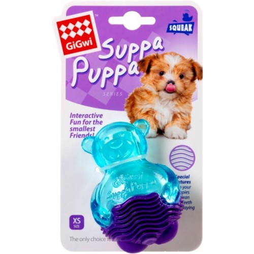 Іграшка для собак GiGwi Suppa Puppa Ведмедик із пискавкою 9 см (75035)