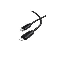 Дата кабель USB-C to Lightning 1.0m PD30W silicone BX123 Leya black BOROFONE (6941991124174)