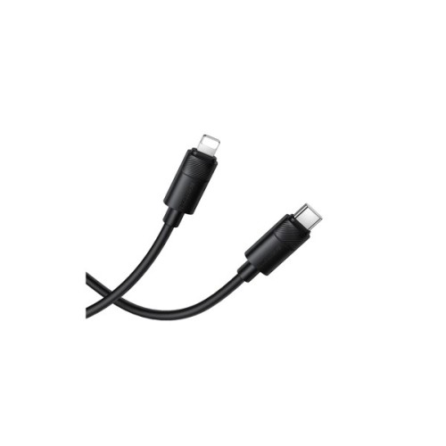 Дата кабель USB-C to Lightning 1.0m PD30W silicone BX123 Leya black BOROFONE (6941991124174)