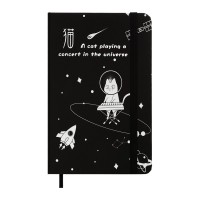 Книга записна ZiBi Cosmo A6 в клітинку тверда обкладинка на гумці 80 аркушів, чорна (ZB.116102)