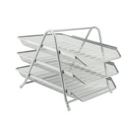 Лоток для паперів Axent горизонтальний 3-в-1, металевий, срібний (2122-03-A)