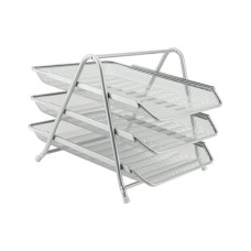 Лоток для паперів Axent горизонтальний 3-в-1, металевий, срібний (2122-03-A)