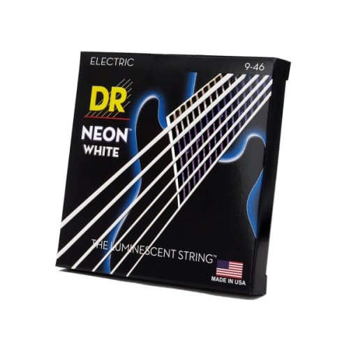 Струни для гітари DR Strings NEON White Electric - Light Heavy (09-46) (NWE-9/46)