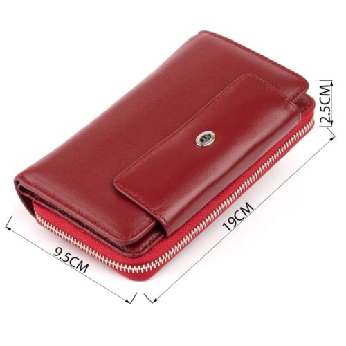 Гаманець ST Leather Зі шкіри Бордовий (19341)