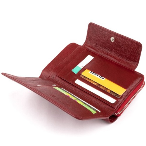 Гаманець ST Leather Зі шкіри Бордовий (19341)