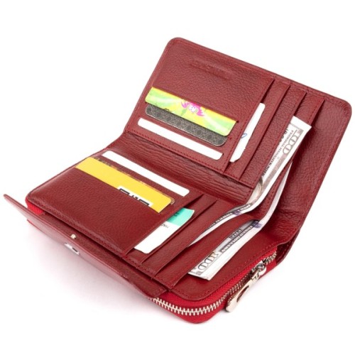 Гаманець ST Leather Зі шкіри Бордовий (19341)