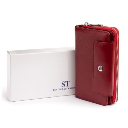 Гаманець ST Leather Зі шкіри Бордовий (19341)