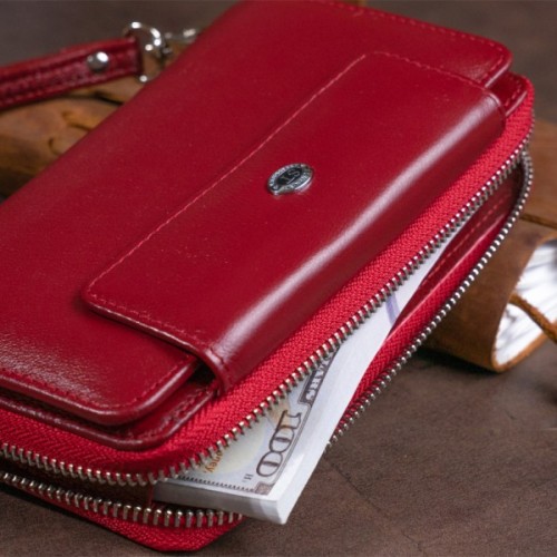 Гаманець ST Leather Зі шкіри Бордовий (19341)