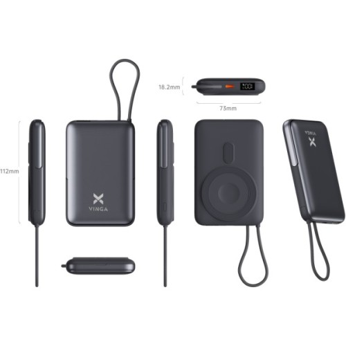 Батарея універсальна Vinga 10000 mAh 22.5W/15W/2.5W Wireless (VPBB1022WL)