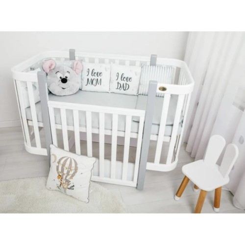 Ліжечко Angelo Magic біле (біло-сіре) 120х60 (12001)