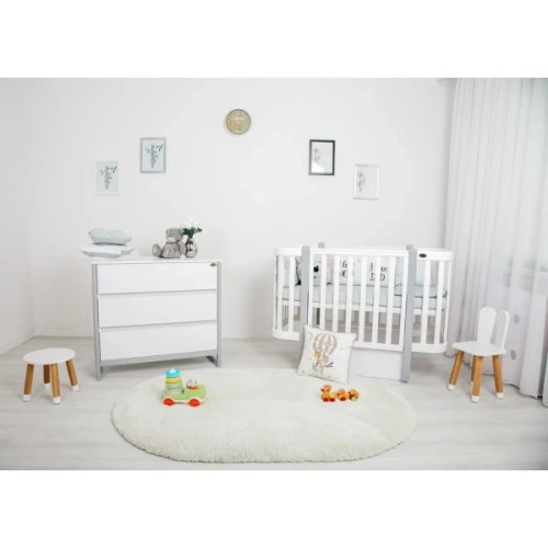 Ліжечко Angelo Magic біле (біло-сіре) 120х60 (12001)