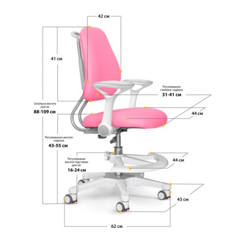 Дитяче крісло Evo-kids s Mio Ergo Pink (Y-507 KP)
