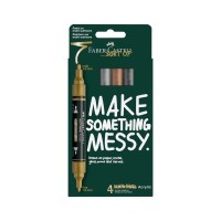 Набір маркерів Faber-Castell акрилові двобічні Multimark Acrylic Metallic, 4 кольори (33113)