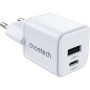 Зарядний пристрій Choetech 1xUSB-C PD30W PPS + 1xUSB QC3.0 (PD5012-EU-WH)