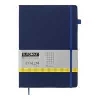 Книга записна Buromax Etalon 210x295 мм 96 аркушів в клітинку обкладинка зі штучної шкіри Синій (BM.294160-02)