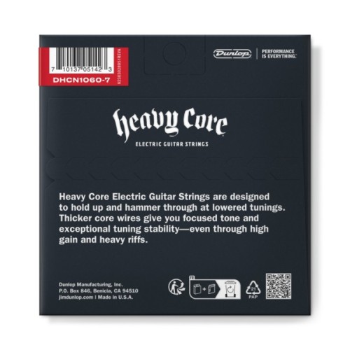 Струни для гітари Jim Dunlop Heavy Core Electric Guitar Strings 10-60 | 7-String (DHCN1060-7)