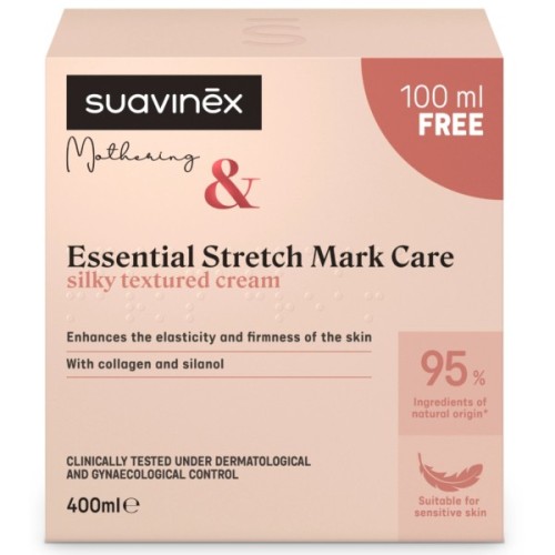 Косметика для мам Suavinex крем від розтяжок під час та після вагітності, 400 мл (308861)