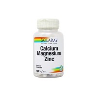 Мінерали Solaray Кальцій Магній Цинк, Calcium Magnesium Zinc, 100 капсул (SOR-04560)