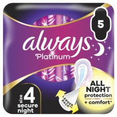 Гігієнічні прокладки Always Platinum Secure Night (Розмір 4) 5 шт. (8001841449821)