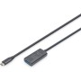 Дата кабель USB 3.2 AF to USB-C 10.0m Gen1 Active 5G Digitus (DA-73111)