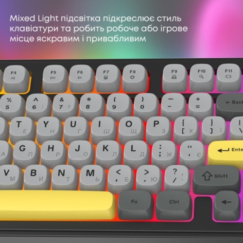 Клавіатура Ajazz AF98 USB UA Black/Grey/Yellow (AF98-BGY)