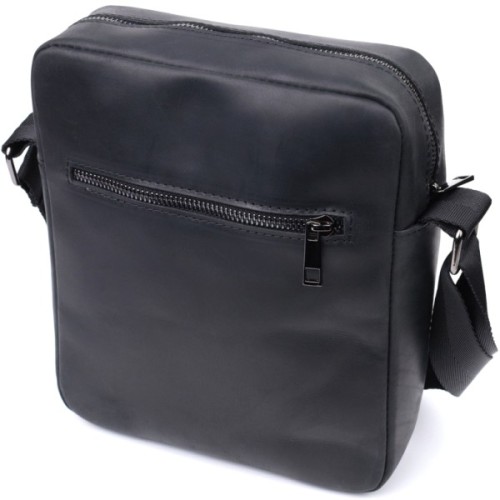 Сумка Shvigel Через плече з матової натуральної шкіри Чорна (22848)