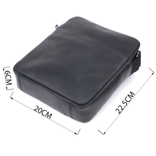 Сумка Shvigel Через плече з матової натуральної шкіри Чорна (22848)