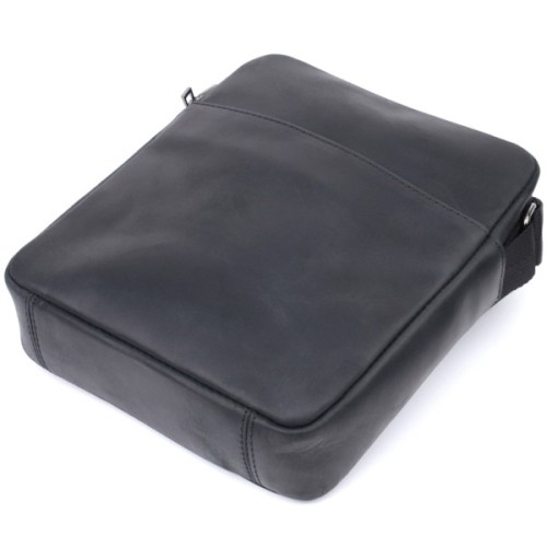 Сумка Shvigel Через плече з матової натуральної шкіри Чорна (22848)