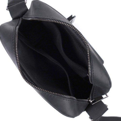 Сумка Shvigel Через плече з матової натуральної шкіри Чорна (22848)