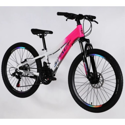 Велосипед Space 24" IZIDA DD FR рама-11" AL 2026 рожево-білий (OPS-SP-24-084)