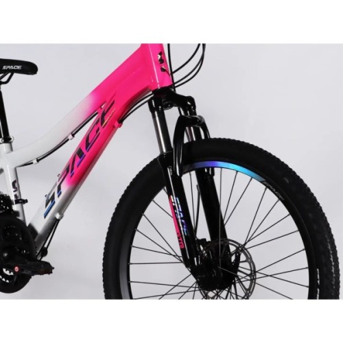 Велосипед Space 24" IZIDA DD FR рама-11" AL 2026 рожево-білий (OPS-SP-24-084)