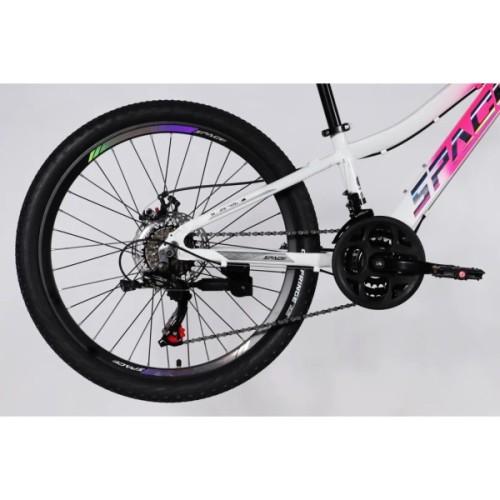 Велосипед Space 24" IZIDA DD FR рама-11" AL 2026 рожево-білий (OPS-SP-24-084)