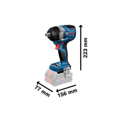 Гайковерт Bosch GDS 18V-750C 18V, 2x8Ah, до 3000об/хв, 270/380/750Нм, квадрат 1/2", кейс, Bluetooth 1.7кг (0.601.9L9.002)