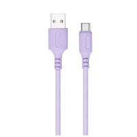 Дата кабель USB 2.0 AM to USB-C 1.0m soft silicone violet ColorWay (CW-CBUC044-PU)