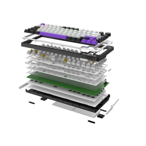 Клавіатура Hator Hellyberry HK75 Mechanical Linear RGB Wireless/Bluetooth/USB UA White/Violet (HK75_wireless)