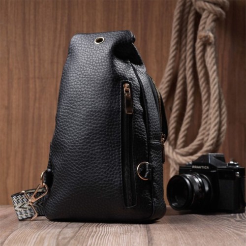 Сумка Vintage З крупнозернистої екошкіри Чорна (22763)