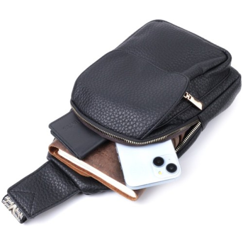 Сумка Vintage З крупнозернистої екошкіри Чорна (22763)