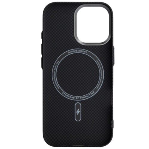 Чохол до мобільного телефона Armorstandart LikeCarbon2 MagCase Apple iPhone 17 Kevlar Black (ARM88379)